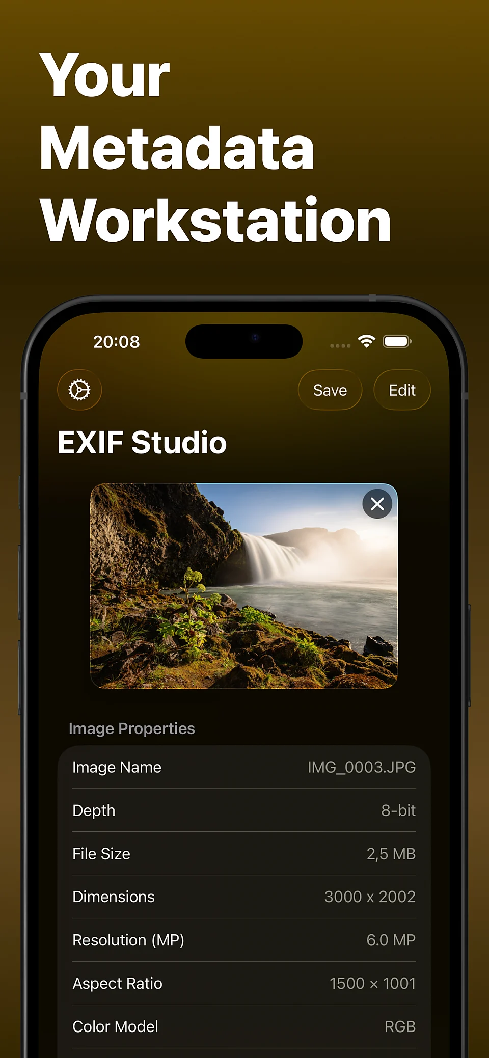 EXIF Studio metadata workstation screen